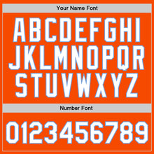 Load image into Gallery viewer, Custom Orange White-Light Blue Authentic Throwback Basketball Jersey