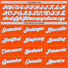 Load image into Gallery viewer, Custom Orange White-Light Blue Authentic Throwback Basketball Jersey