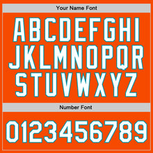 Load image into Gallery viewer, Custom Orange White-Teal Authentic Throwback Basketball Jersey