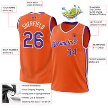 Load image into Gallery viewer, Custom Orange Purple-White Authentic Throwback Basketball Jersey