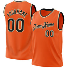 Load image into Gallery viewer, Custom Orange Black-Cream Authentic Throwback Basketball Jersey