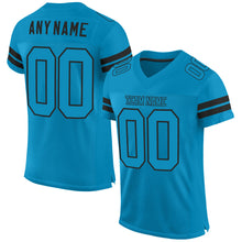 Load image into Gallery viewer, Custom Panther Blue Panther Blue-Black Mesh Authentic Football Jersey