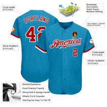 Load image into Gallery viewer, Custom Panther Blue Red-White Authentic Baseball Jersey