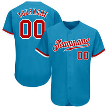 Load image into Gallery viewer, Custom Panther Blue Red-White Authentic Baseball Jersey