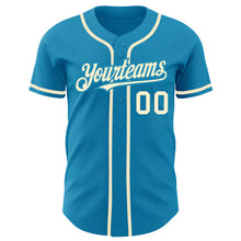 Load image into Gallery viewer, Custom Panther Blue Cream Authentic Baseball Jersey