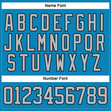 Load image into Gallery viewer, Custom Panther Blue Gray-Black Hockey Lace Neck Jersey