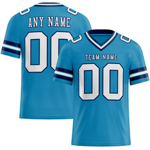 Load image into Gallery viewer, Custom Panther Blue White-Navy Authentic Football Jersey