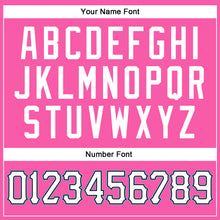 Load image into Gallery viewer, Custom Pink White-Light Blue Authentic Throwback Basketball Jersey