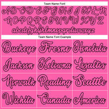 Load image into Gallery viewer, Custom Pink Pink-Black Authentic Throwback Basketball Jersey