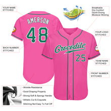 Load image into Gallery viewer, Custom Pink Kelly Green-White Authentic Baseball Jersey