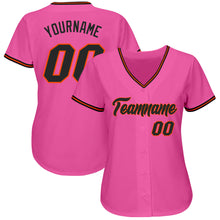 Load image into Gallery viewer, Custom Pink Black-Orange Authentic Baseball Jersey