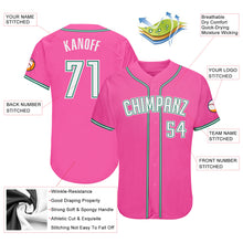Load image into Gallery viewer, Custom Pink White-Kelly Green Authentic Baseball Jersey