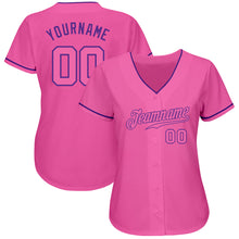 Load image into Gallery viewer, Custom Pink Pink-Purple Authentic Baseball Jersey