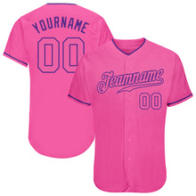Load image into Gallery viewer, Custom Pink Pink-Purple Authentic Baseball Jersey