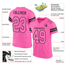 Load image into Gallery viewer, Custom Pink Pink-Black Mesh Authentic Football Jersey