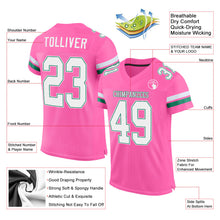 Load image into Gallery viewer, Custom Pink White-Kelly Green Mesh Authentic Football Jersey