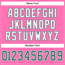 Load image into Gallery viewer, Custom Pink Kelly Green-White Mesh Authentic Football Jersey
