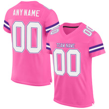 Load image into Gallery viewer, Custom Pink White-Purple Mesh Authentic Football Jersey