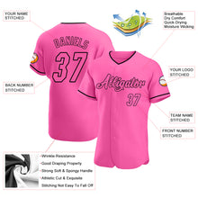 Load image into Gallery viewer, Custom Pink Pink-Black Authentic Baseball Jersey