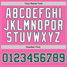 Load image into Gallery viewer, Custom Pink White Pinstripe Kelly Green-White Authentic Baseball Jersey