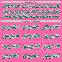 Load image into Gallery viewer, Custom Pink White Pinstripe Kelly Green-White Authentic Baseball Jersey