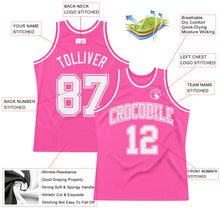 Load image into Gallery viewer, Custom Pink White Authentic Throwback Basketball Jersey