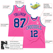 Load image into Gallery viewer, Custom Pink Royal-White Authentic Throwback Basketball Jersey