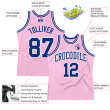 Load image into Gallery viewer, Custom Light Pink Royal-White Authentic Throwback Basketball Jersey