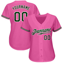 Load image into Gallery viewer, Custom Pink Green-White Authentic Baseball Jersey