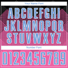 Load image into Gallery viewer, Custom Pink Light Blue Black-White Round Neck Sublimation Basketball Suit Jersey