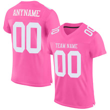 Load image into Gallery viewer, Custom Pink White Mesh Authentic Football Jersey