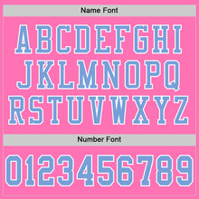 Load image into Gallery viewer, Custom Pink Light Blue-White Mesh Authentic Football Jersey