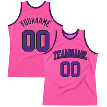 Load image into Gallery viewer, Custom Pink Purple-Black Authentic Throwback Basketball Jersey