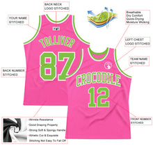 Load image into Gallery viewer, Custom Pink Neon Green-White Authentic Throwback Basketball Jersey