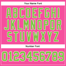 Load image into Gallery viewer, Custom Pink Neon Green-White Authentic Throwback Basketball Jersey