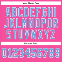 Load image into Gallery viewer, Custom Pink Light Blue-White Authentic Throwback Basketball Jersey