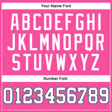 Load image into Gallery viewer, Custom Pink White Black-Light Blue Authentic Throwback Basketball Jersey