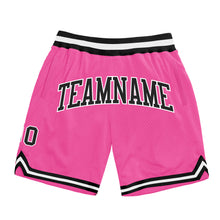 Load image into Gallery viewer, Custom Pink Black-White Authentic Throwback Basketball Shorts