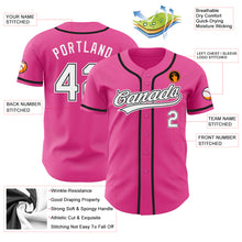 Load image into Gallery viewer, Custom Pink White-Black Authentic Baseball Jersey
