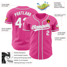 Load image into Gallery viewer, Custom Pink White-Gray Authentic Baseball Jersey