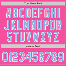 Load image into Gallery viewer, Custom Pink Light Blue-White Authentic Baseball Jersey