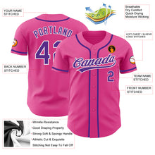 Load image into Gallery viewer, Custom Pink Purple-White Authentic Baseball Jersey