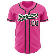 Load image into Gallery viewer, Custom Pink Green-White Authentic Baseball Jersey