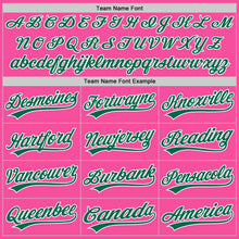 Load image into Gallery viewer, Custom Pink Kelly Green-White Authentic Baseball Jersey