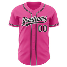 Load image into Gallery viewer, Custom Pink Black-White Authentic Baseball Jersey