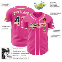 Load image into Gallery viewer, Custom Pink Vintage USA Flag-Cream Authentic Baseball Jersey