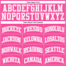 Load image into Gallery viewer, Custom Pink White Pinstripe White-Pink Authentic Basketball Jersey