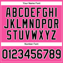 Load image into Gallery viewer, Custom Pink White Pinstripe Black Authentic Baseball Jersey