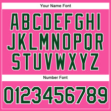 Load image into Gallery viewer, Custom Pink White Pinstripe Green Authentic Baseball Jersey