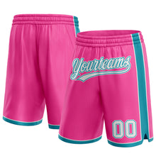 Load image into Gallery viewer, Custom Pink White-Teal Authentic Basketball Shorts